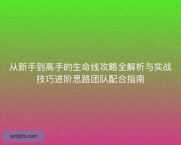从新手到高手的生命线攻略全解析与实战技巧进阶思路团队配合指南