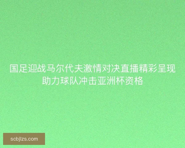 国足迎战马尔代夫激情对决直播精彩呈现助力球队冲击亚洲杯资格