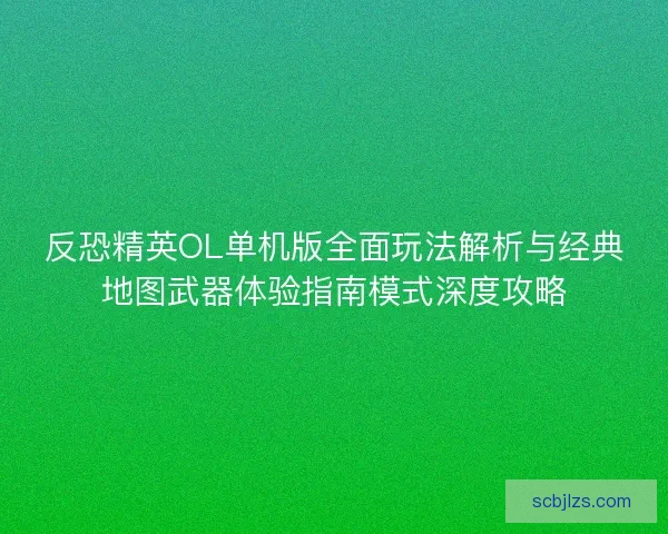 反恐精英OL单机版全面玩法解析与经典地图武器体验指南模式深度攻略